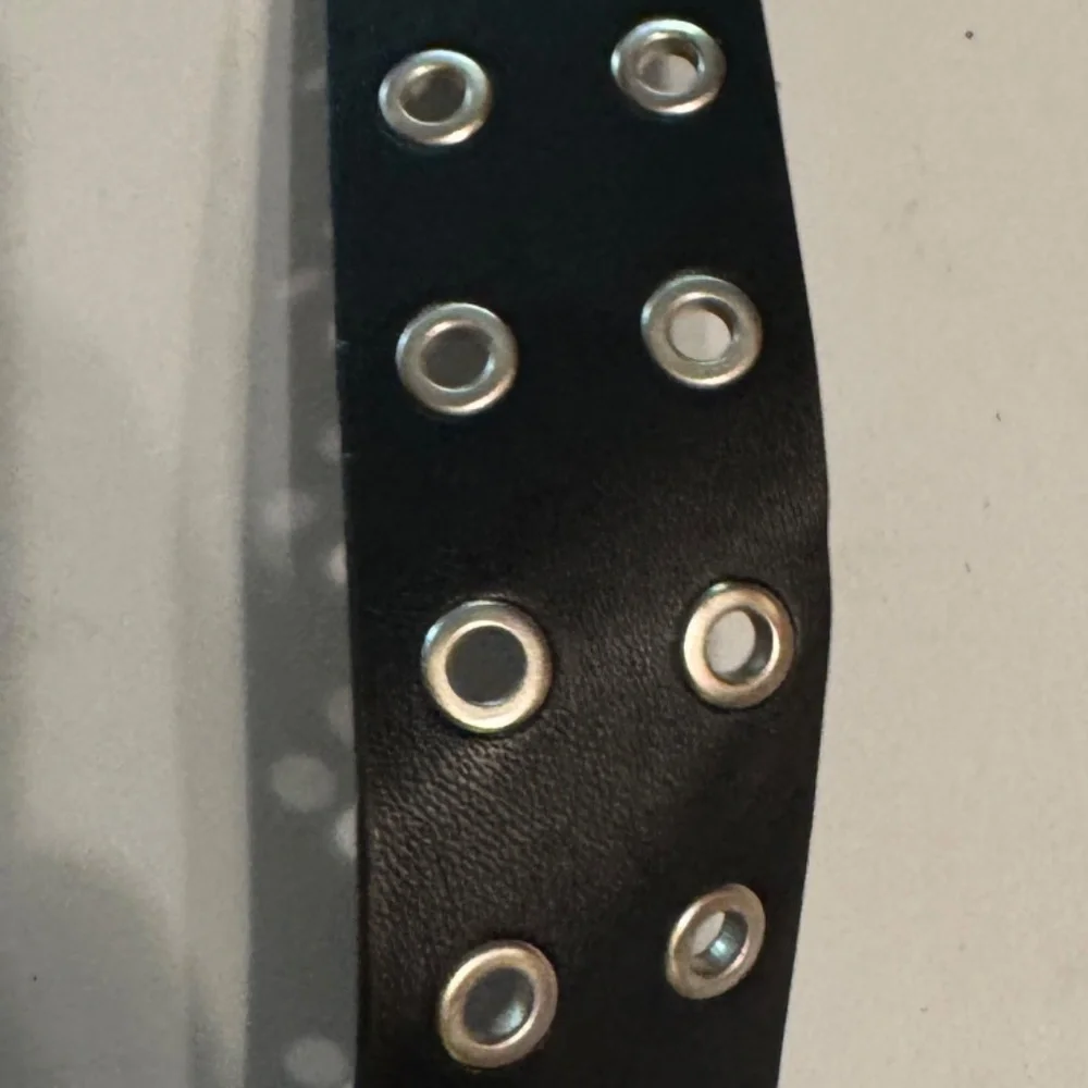 Girls 34 Inch Adjustable Black Grommet Belt Modern Garage Grunge Punk Emo Belt